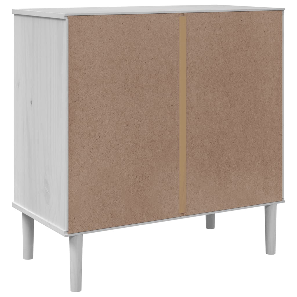 Chest of drawers SENJA rattan look white 80x40x80 cm solid pine wood