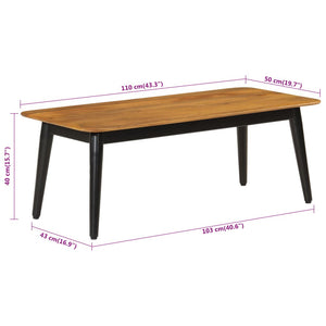 Coffee table 110x50x40 cm solid mango wood and iron