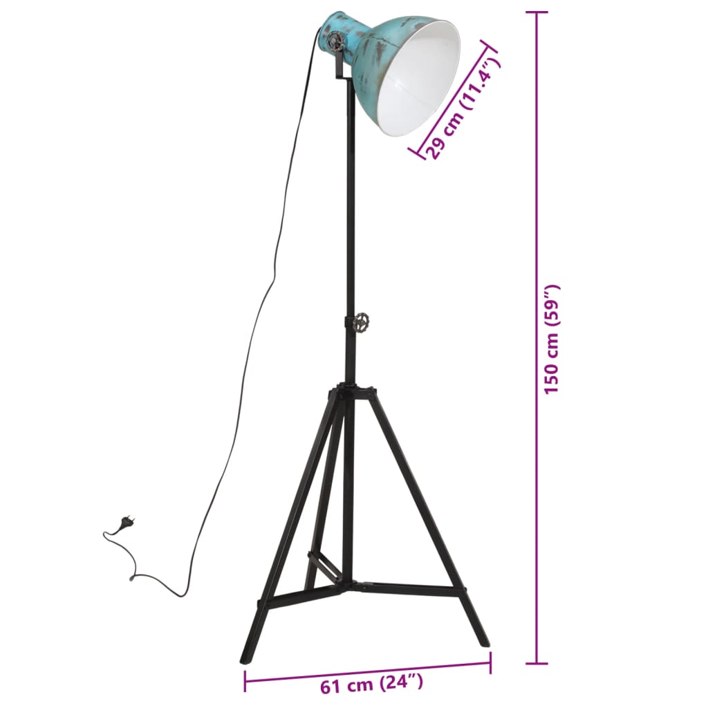 Floor lamp 25 W denim blue 61x61x90/150 cm E27