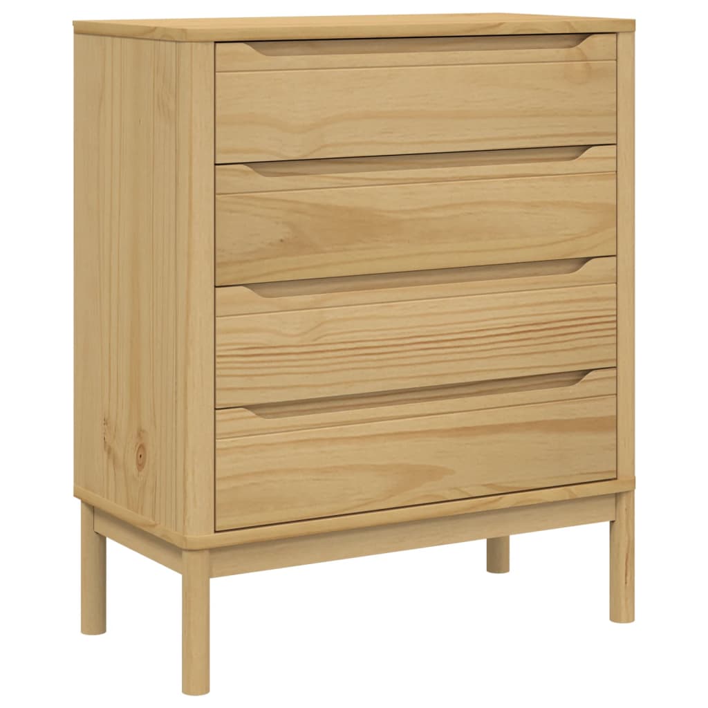Chest of drawers FLORO wax brown solid pine