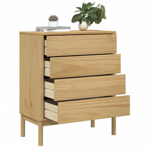 Chest of drawers FLORO wax brown solid pine