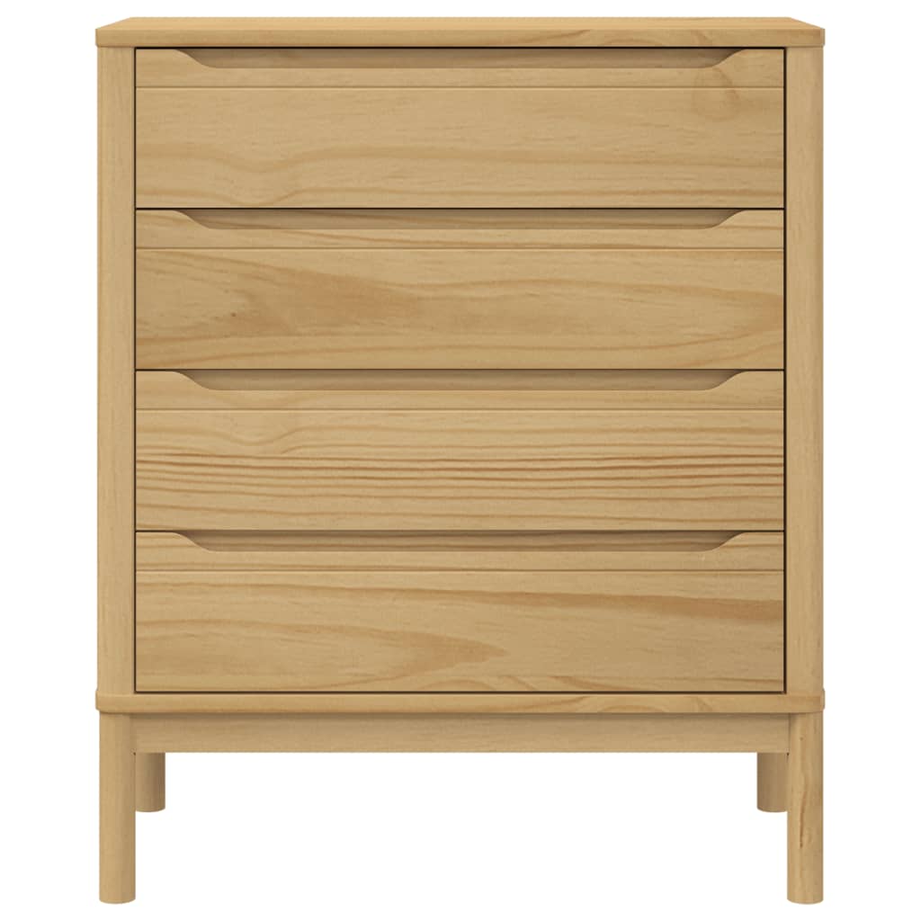 Chest of drawers FLORO wax brown solid pine