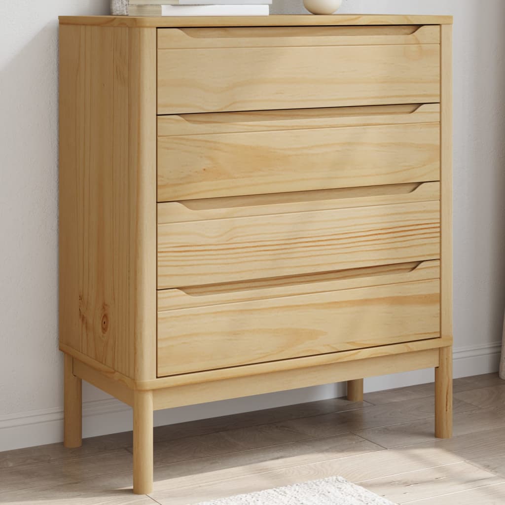 Chest of drawers FLORO wax brown solid pine