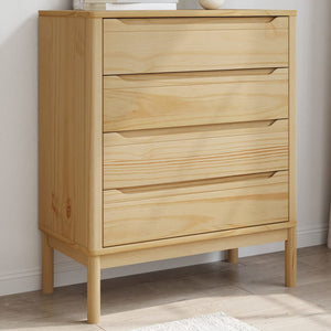 Chest of drawers FLORO wax brown solid pine
