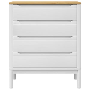 Chest of drawers FLORO white solid pine wood