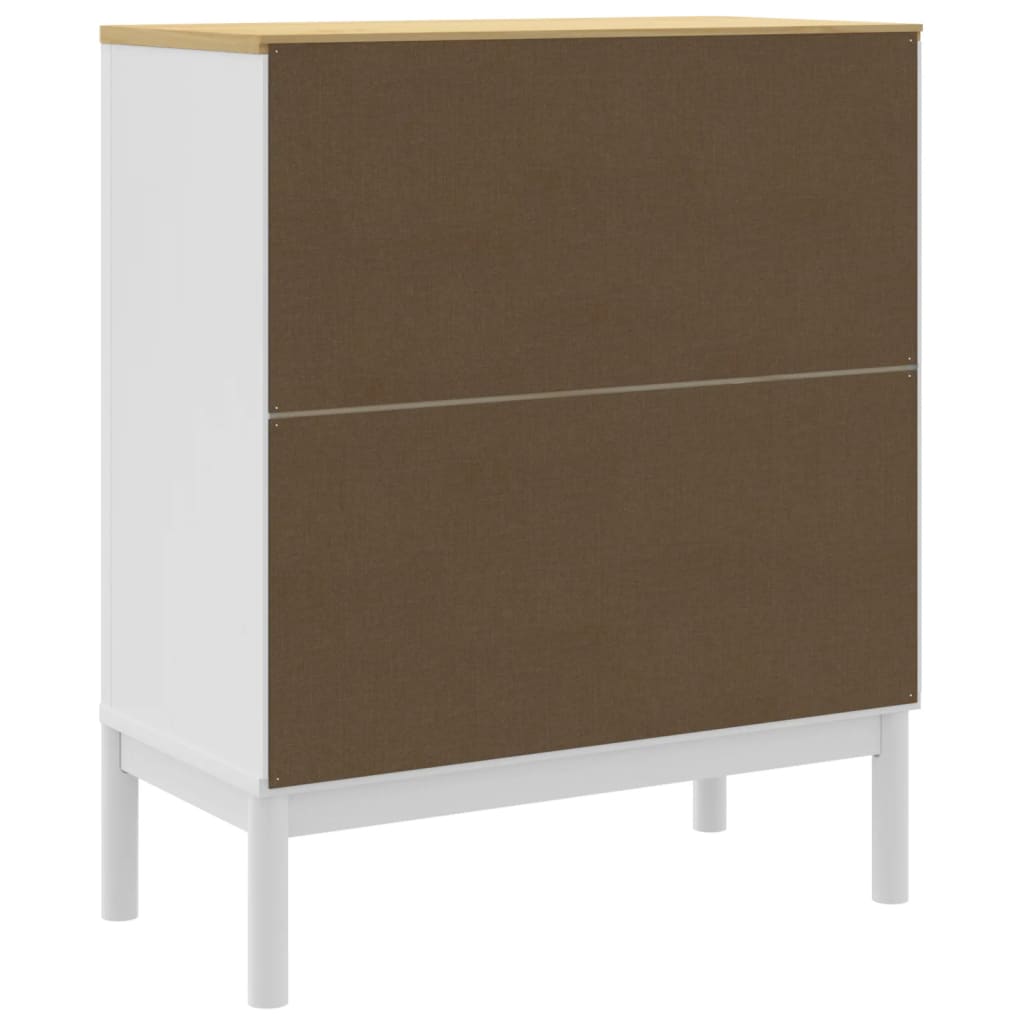 Chest of drawers FLORO white solid pine wood