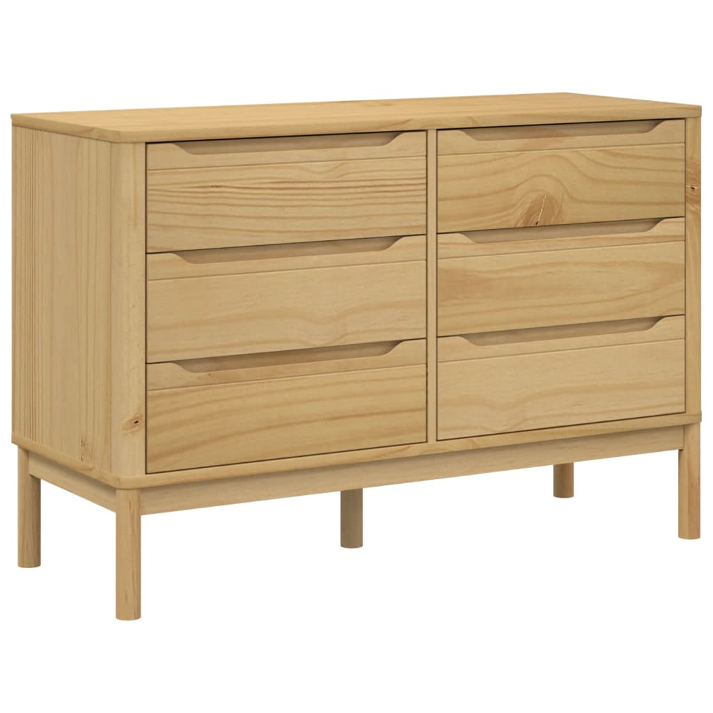 Chest of drawers FLORO wax brown solid pine