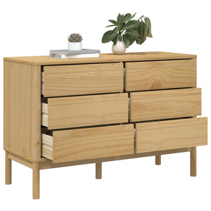 Chest of drawers FLORO wax brown solid pine