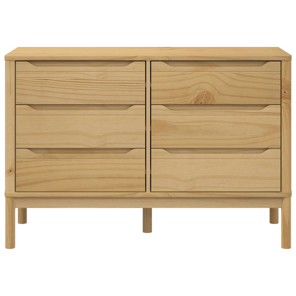 Chest of drawers FLORO wax brown solid pine