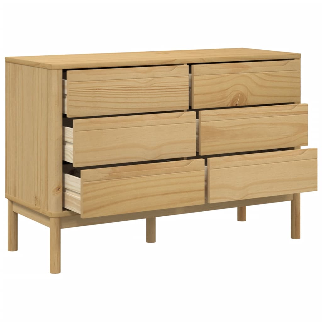 Chest of drawers FLORO wax brown solid pine