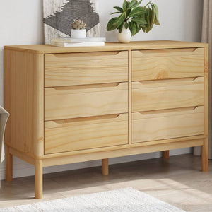 Chest of drawers FLORO wax brown solid pine