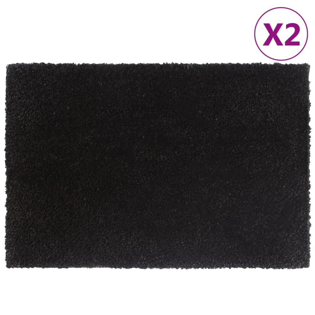 Doormats 2 pcs black 40x60 cm tufted coconut fiber