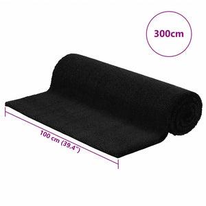 Doormat black 100x300 cm tufted coconut fiber