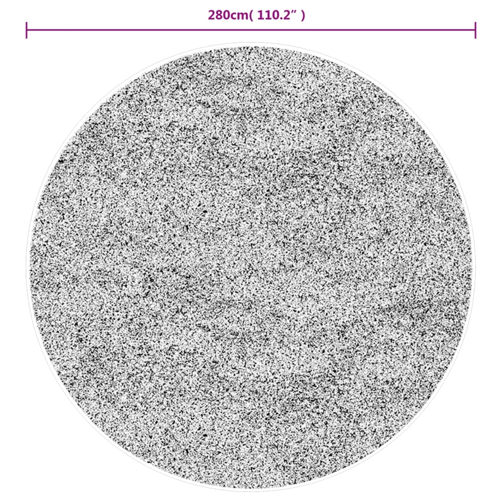Thick carpet PAMPLONA high pile modern grey Ø 280 cm