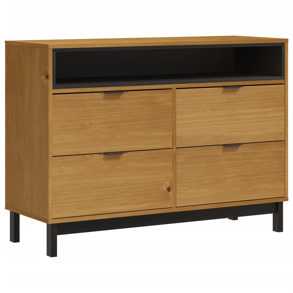 Chest of drawers FLAM 110x40x80 cm solid pine wood