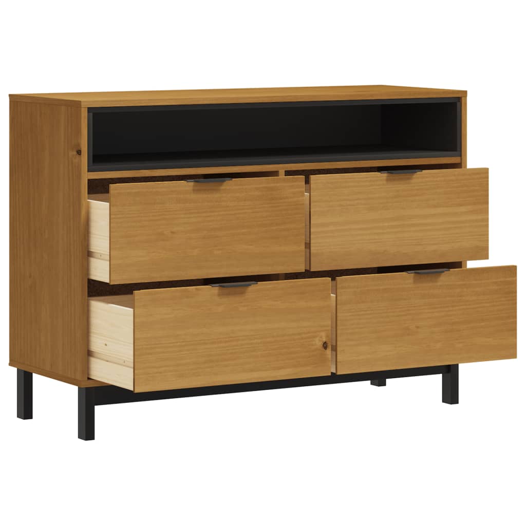 Chest of drawers FLAM 110x40x80 cm solid pine wood