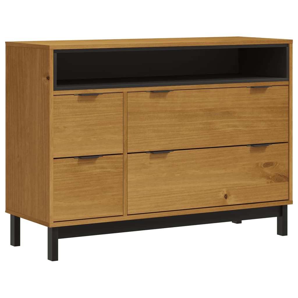 Chest of drawers FLAM 110x40x80 cm solid pine wood