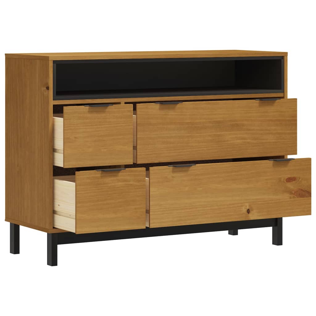 Chest of drawers FLAM 110x40x80 cm solid pine wood