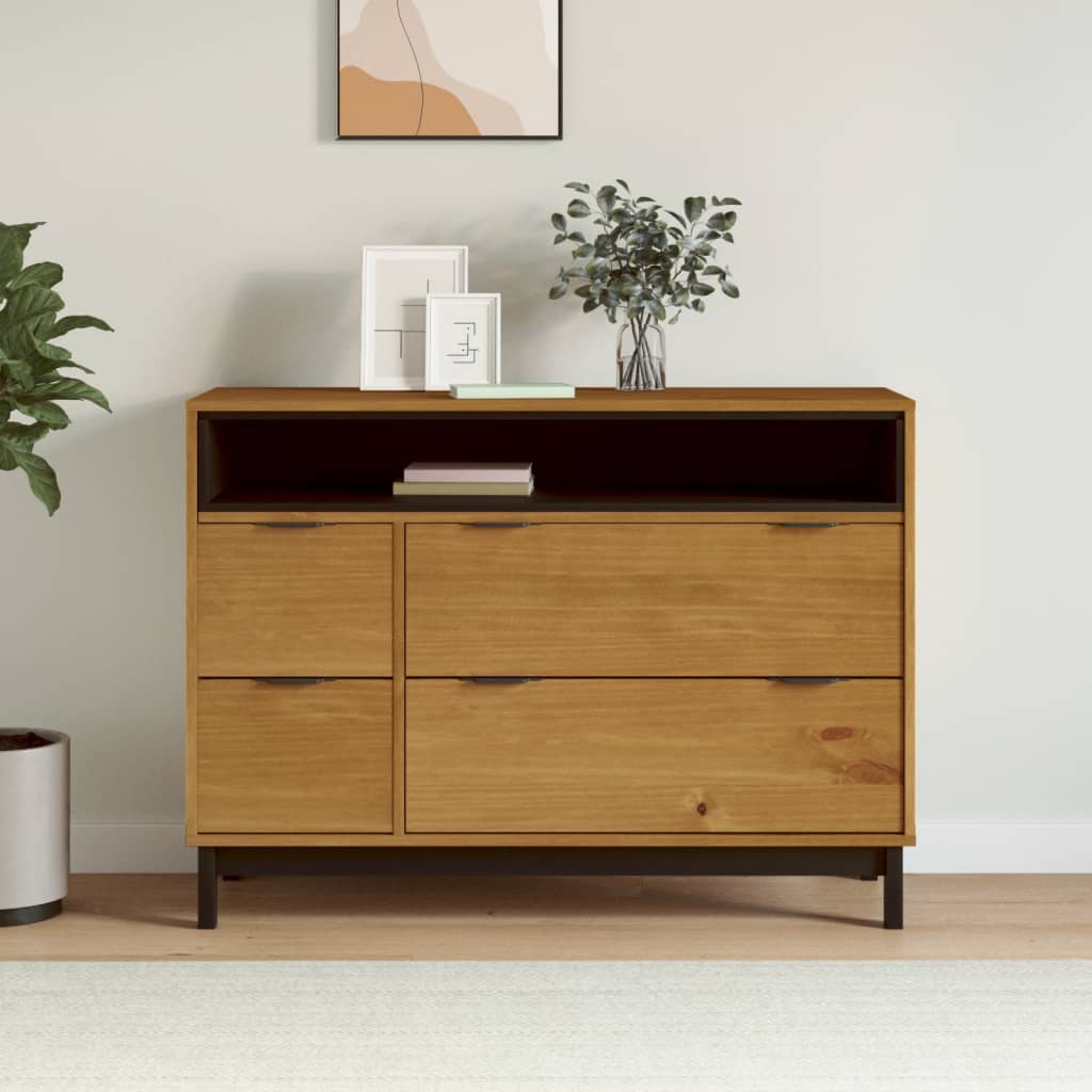 Chest of drawers FLAM 110x40x80 cm solid pine wood