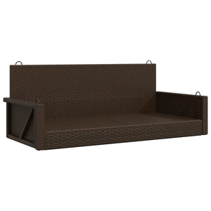 Swing bench brown 119x56x48 cm poly rattan