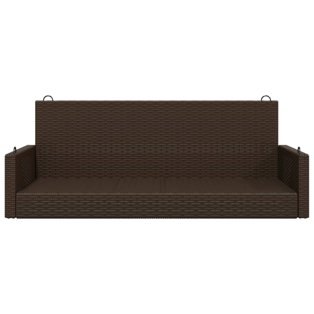 Swing bench brown 119x56x48 cm poly rattan