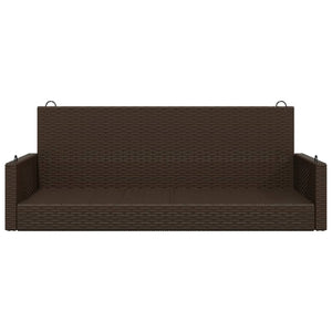 Swing bench brown 119x56x48 cm poly rattan