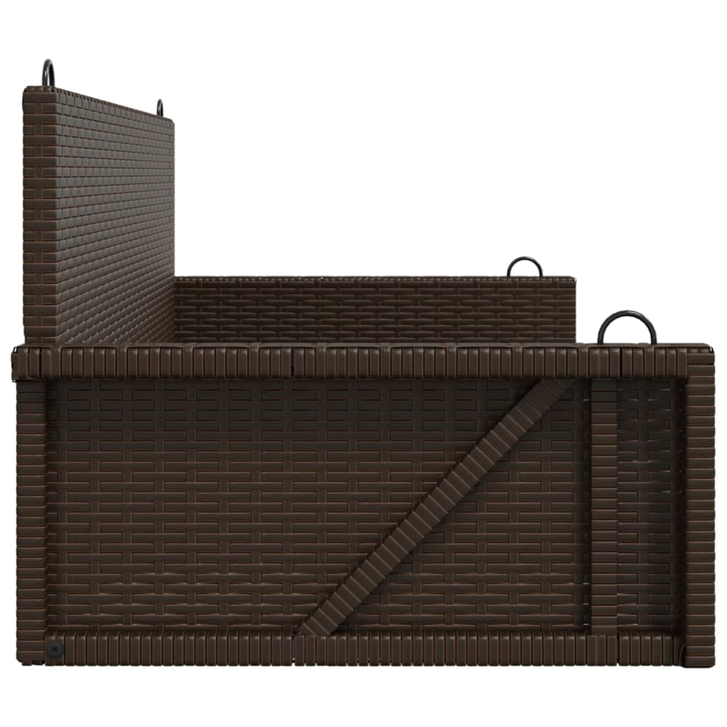 Swing bench brown 119x56x48 cm poly rattan