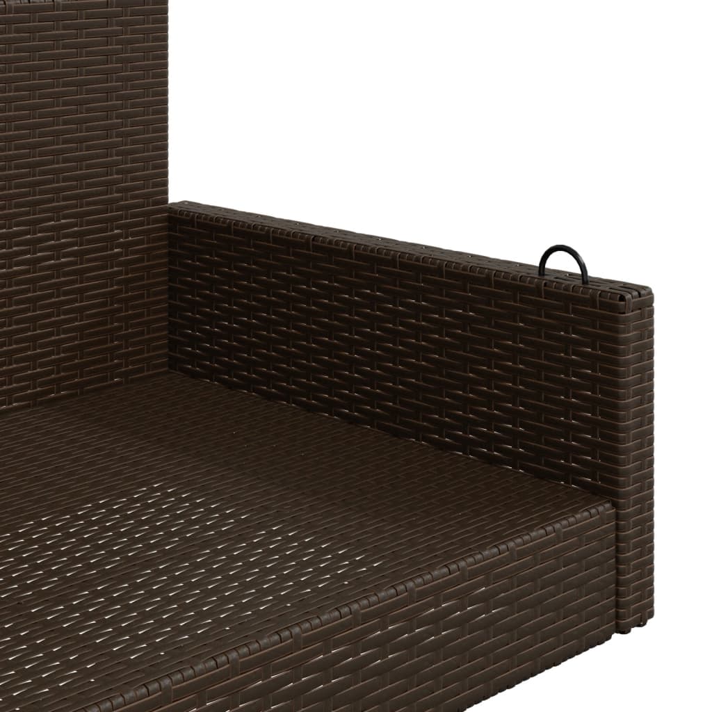 Swing bench brown 119x56x48 cm poly rattan