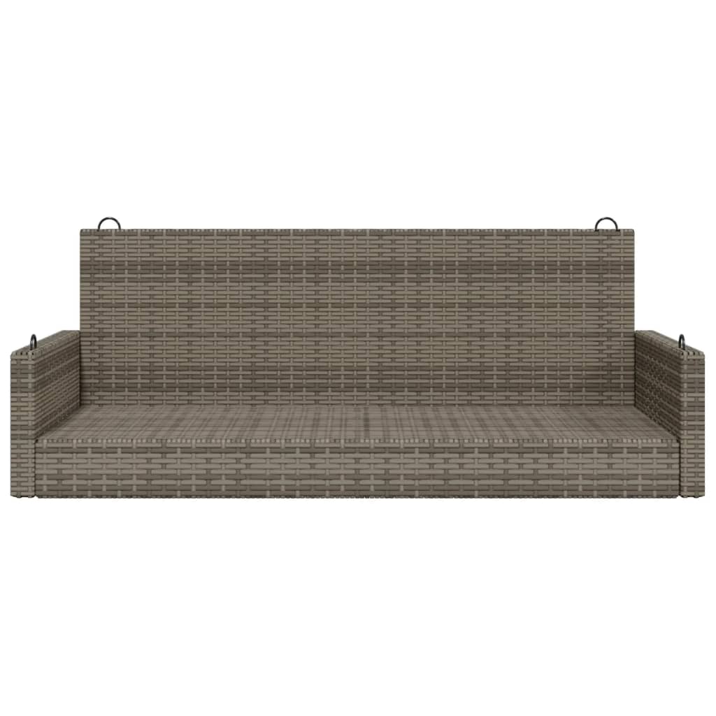 Swing bench grey 119x56x48 cm poly rattan