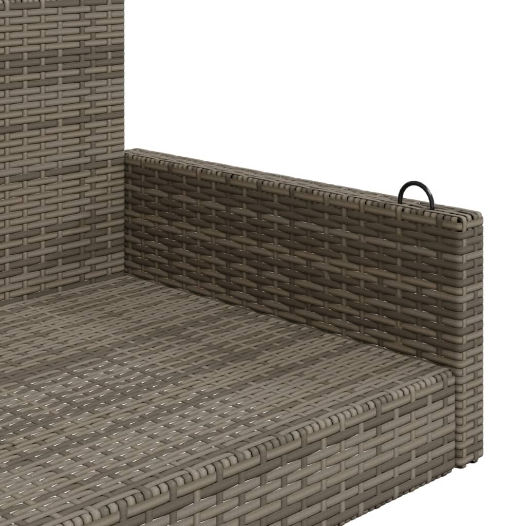 Swing bench grey 119x56x48 cm poly rattan