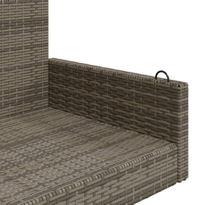 Swing bench grey 119x56x48 cm poly rattan