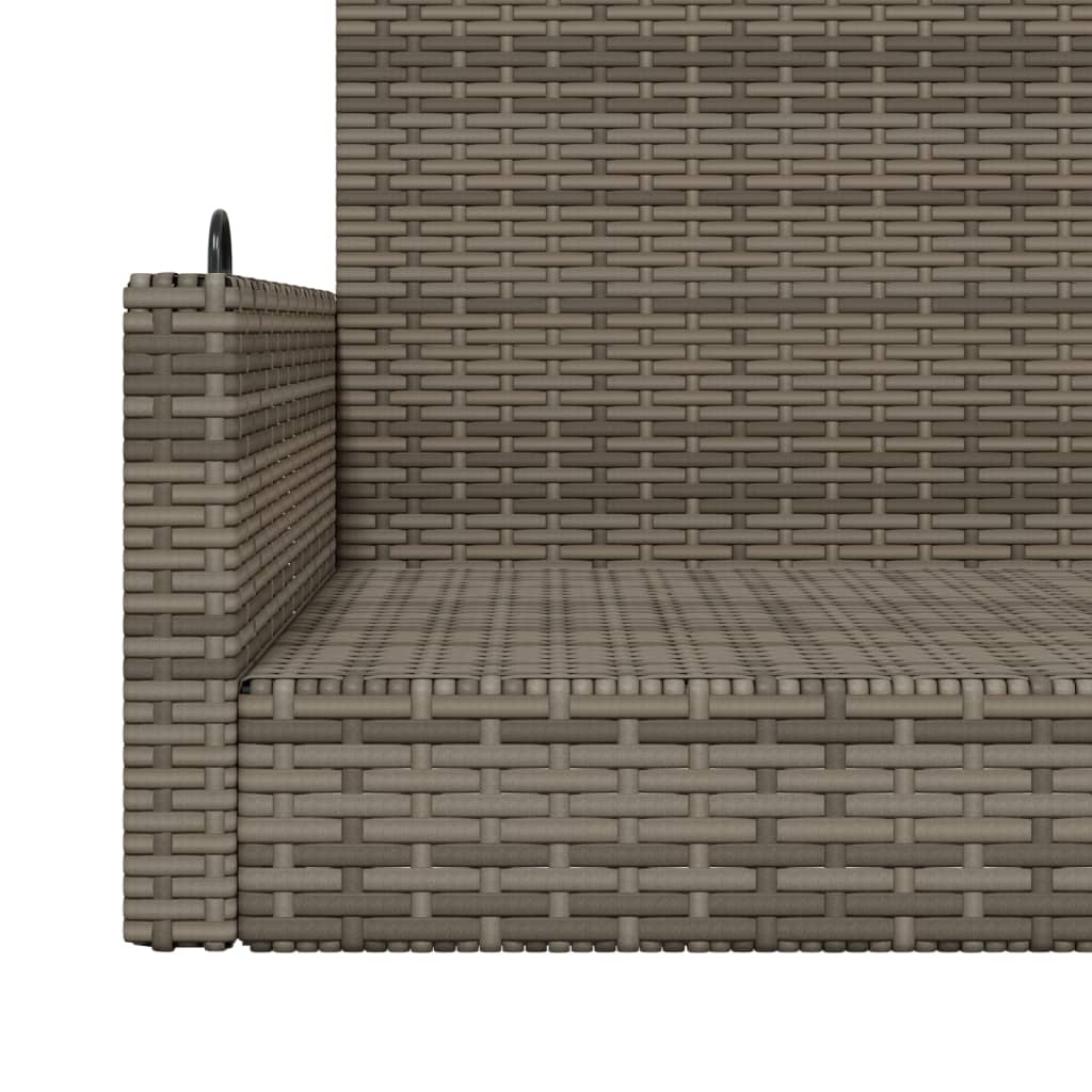 Swing bench grey 119x56x48 cm poly rattan