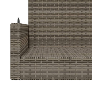 Swing bench grey 119x56x48 cm poly rattan