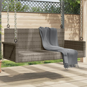 Swing bench grey 119x56x48 cm poly rattan