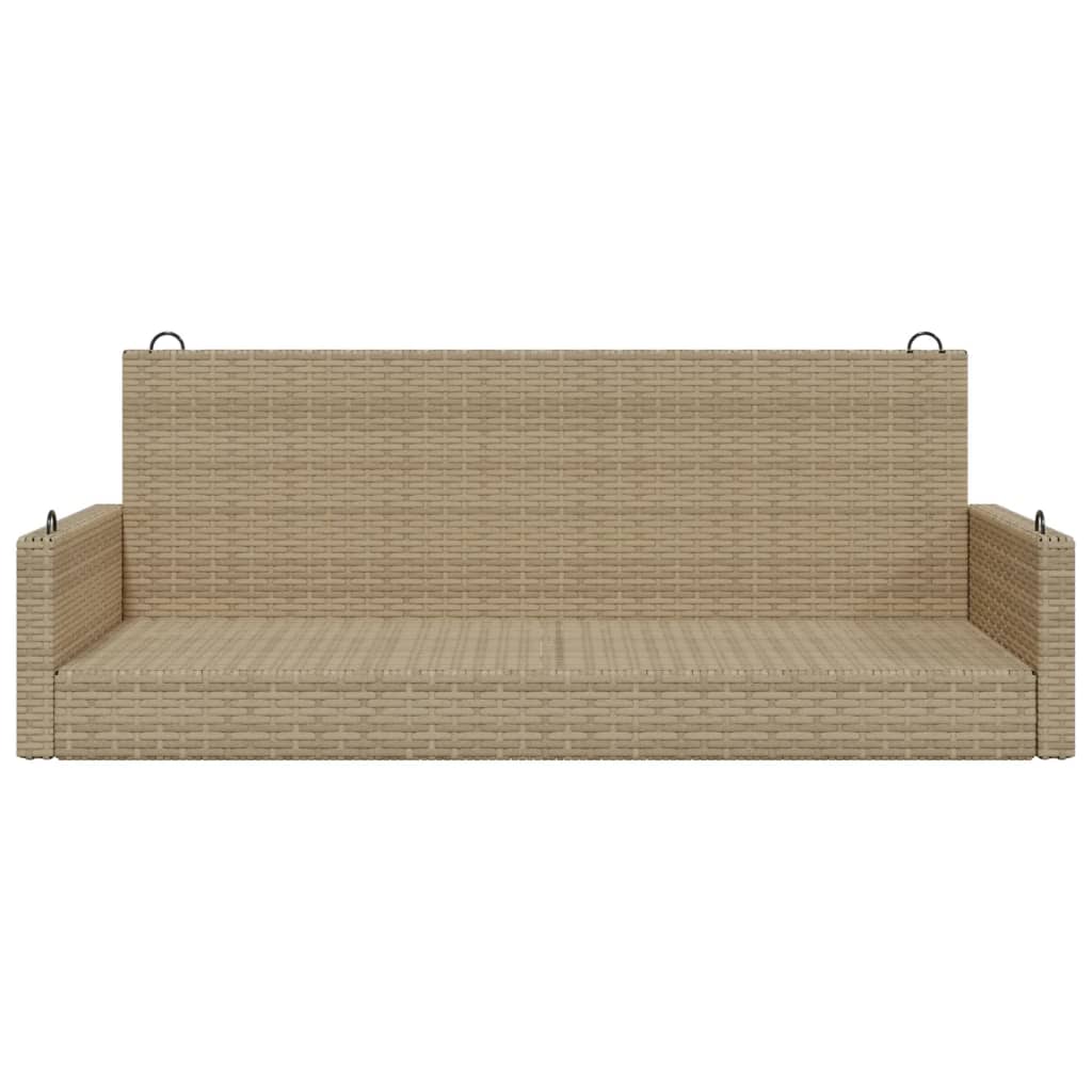 Swing bench beige 119x56x48 cm poly rattan