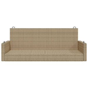 Swing bench beige 119x56x48 cm poly rattan