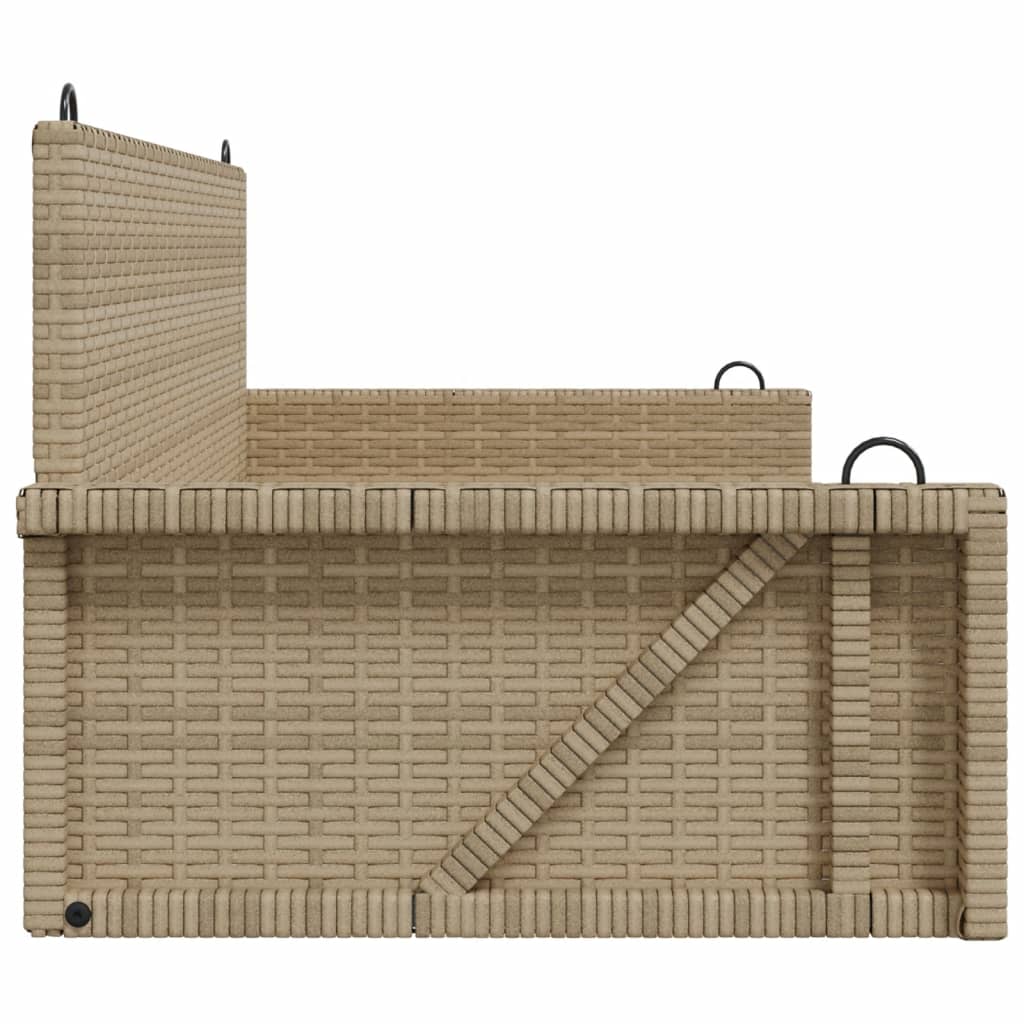 Swing bench beige 119x56x48 cm poly rattan