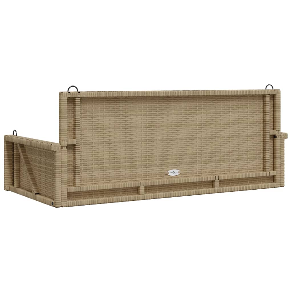 Swing bench beige 119x56x48 cm poly rattan