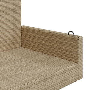 Swing bench beige 119x56x48 cm poly rattan