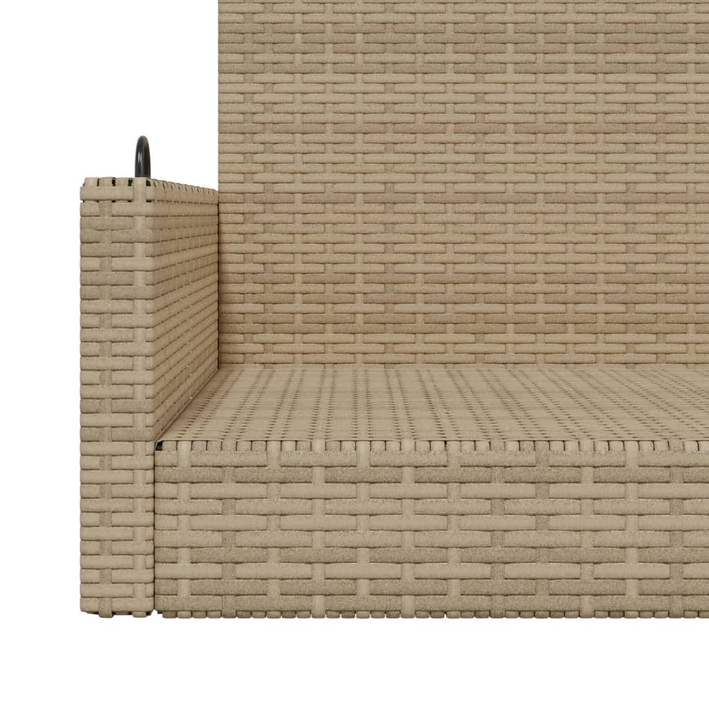Swing bench beige 119x56x48 cm poly rattan