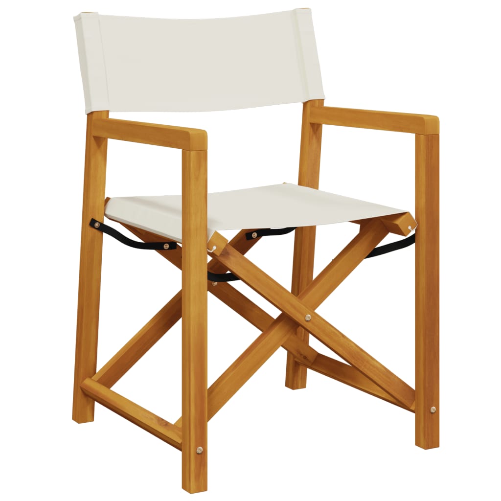 Folding garden chairs 6 pcs cream white fabric