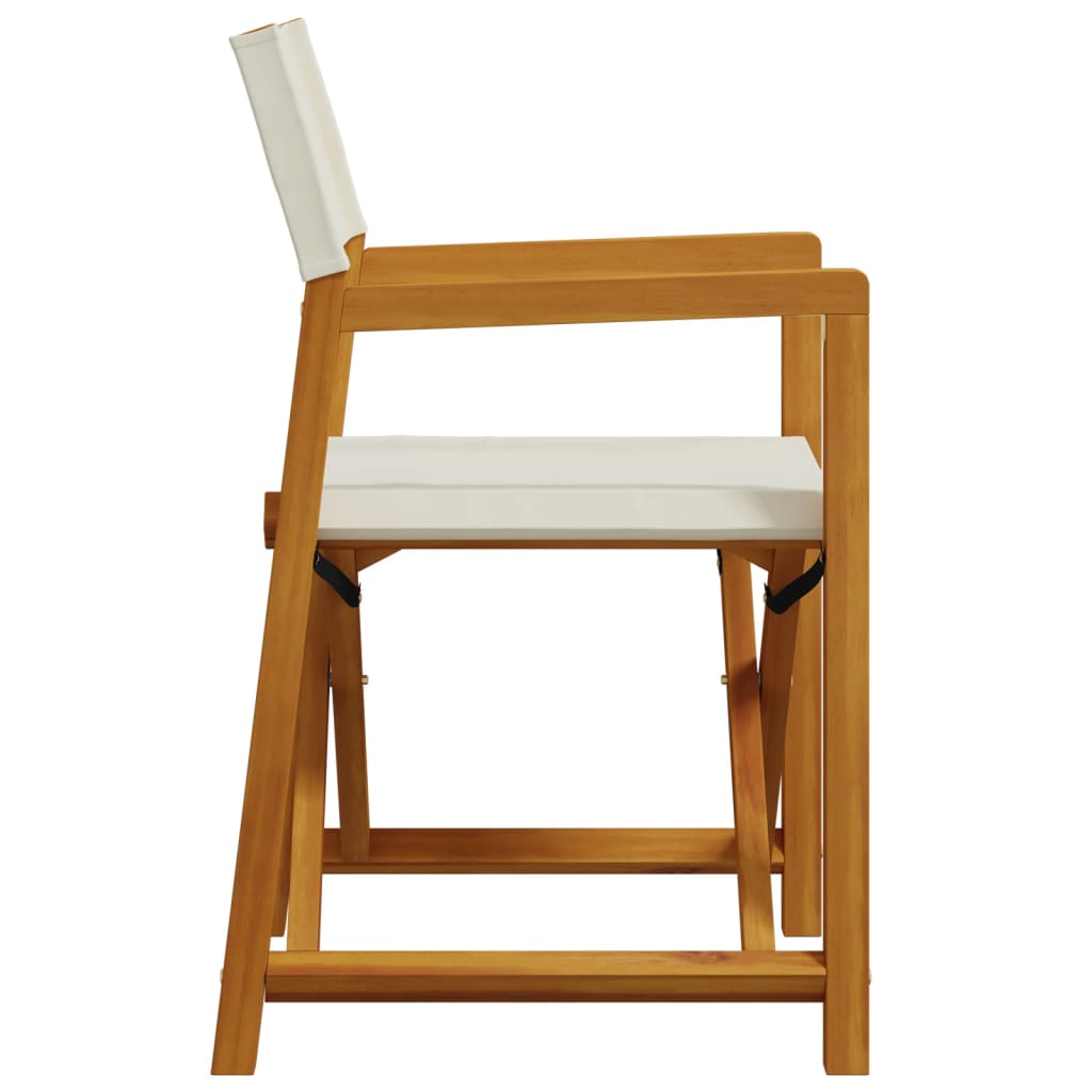 Folding garden chairs 6 pcs cream white fabric