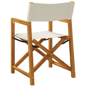 Folding garden chairs 6 pcs cream white fabric