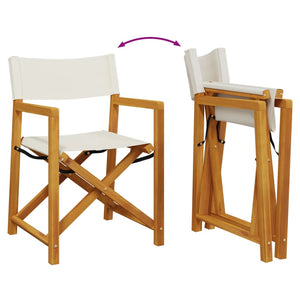 Folding garden chairs 6 pcs cream white fabric