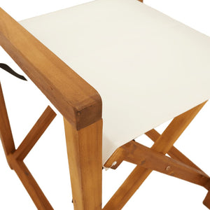Folding garden chairs 6 pcs cream white fabric