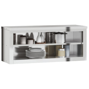 Wall-mounted kitchen cabinet with shelf stainless steel