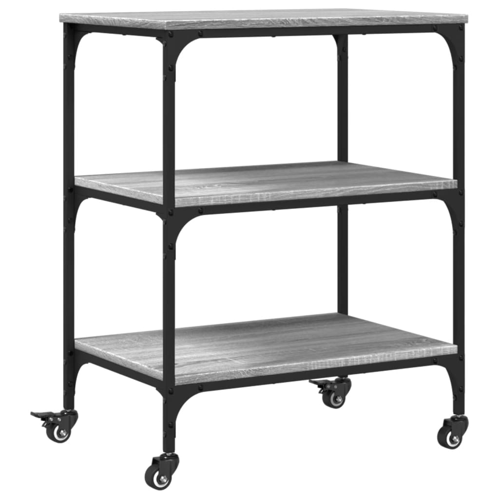 Kitchen trolley gray sonoma 60x41x76 cm engineered wood