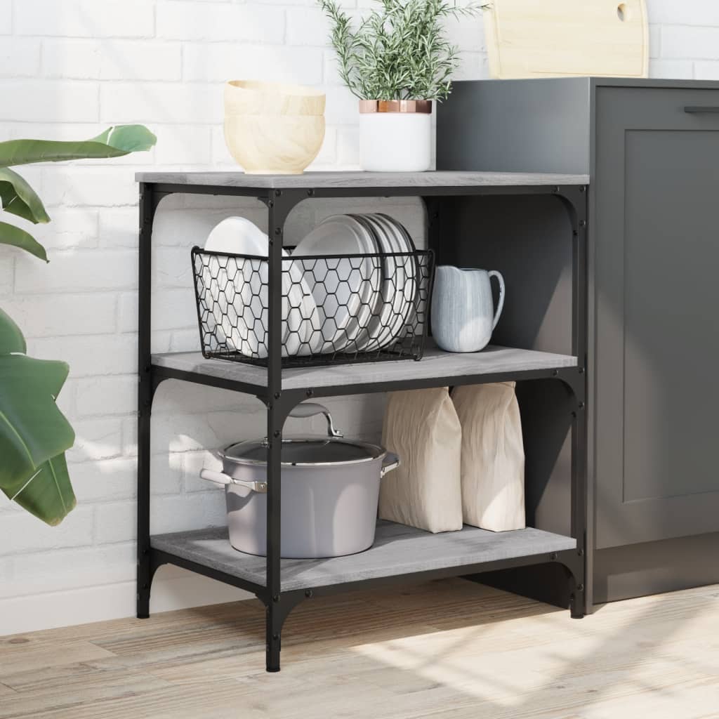 Kitchen trolley gray sonoma 60x41x76 cm engineered wood
