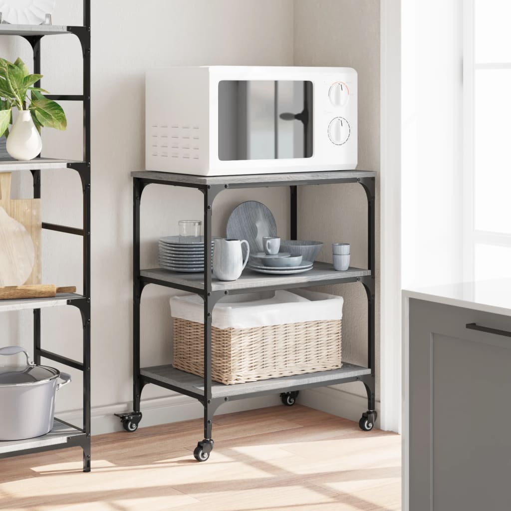 Kitchen trolley gray sonoma 60x41x76 cm engineered wood