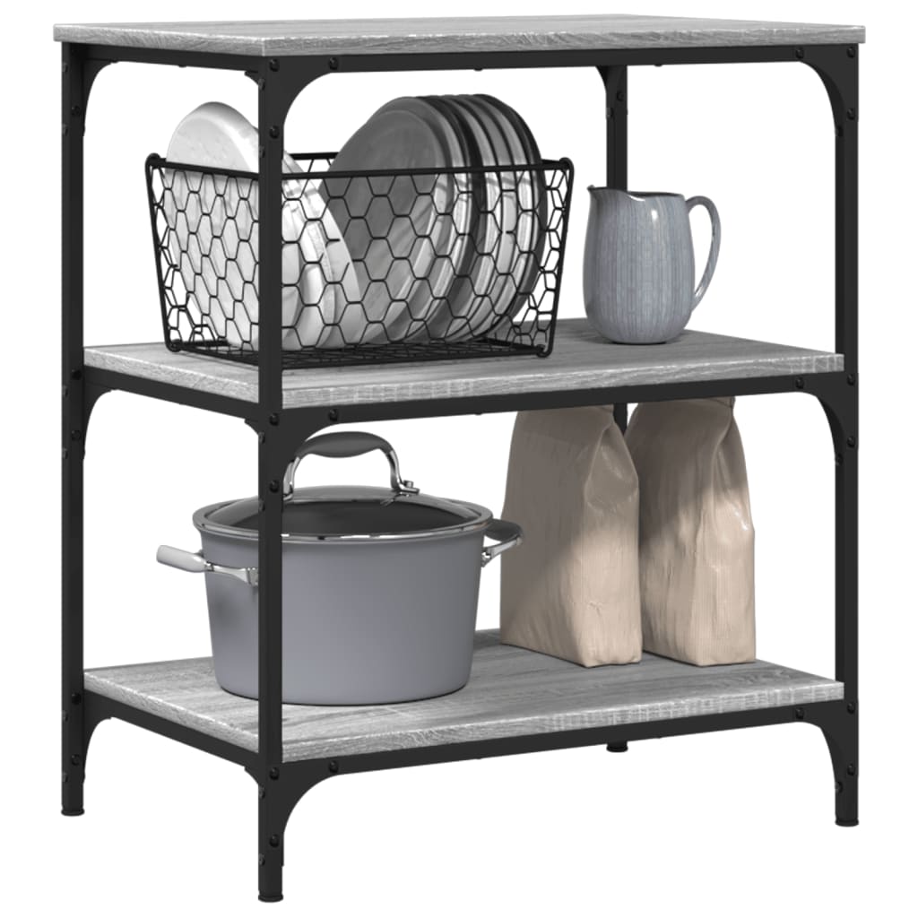 Kitchen trolley gray sonoma 60x41x76 cm engineered wood